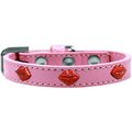 Mirage Pet Products Red Glitter Lips Widget Dog CollarLight Pink Size 20 631-8 LPK20
